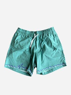 Amiri Sea Blue Wave Logo Swimshorts